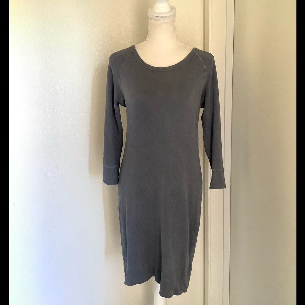 James Perse Women Small Sz 1 USA Dress long sleeve dress shirt Distressed Gray